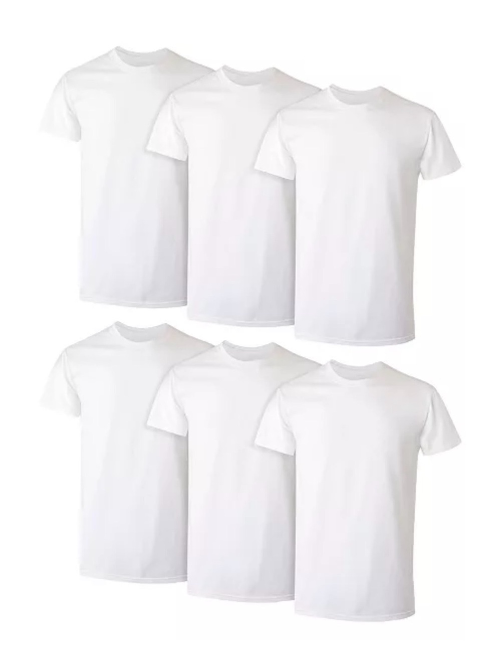 NWT Hanes Premium Original fit Improved Pack of 6 White Crew Neck T-Shirts M